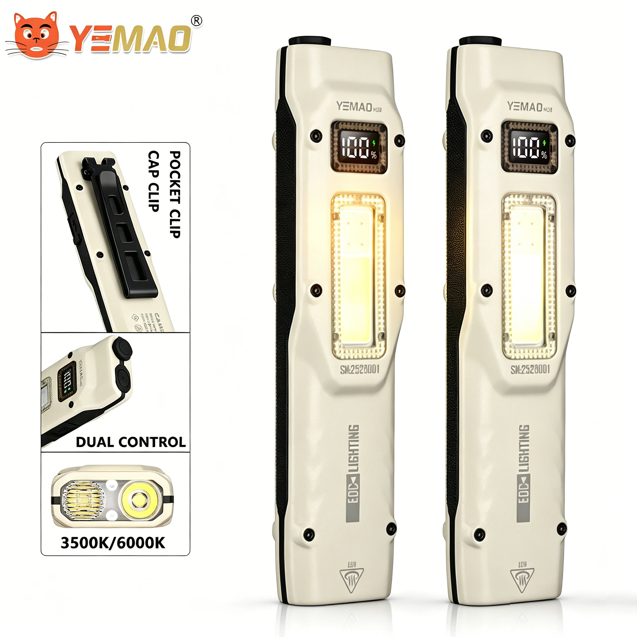 Outdoor Lighting Beacon - Portable 880LM YEMAO M28 Ultra-thin Tactical