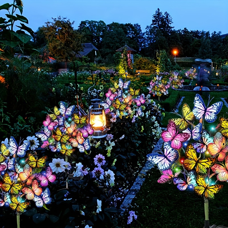 Photocell Outdoor Lighting - Solar LED Butterfly Garden Lights Waterproof