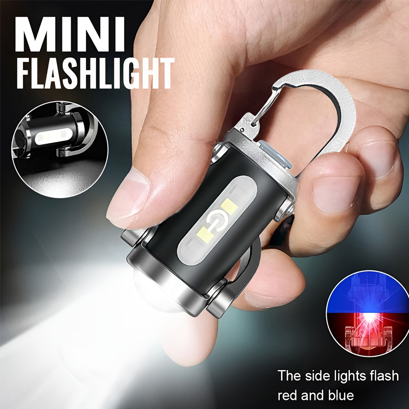 Outdoor Lighting Beacon - Mini Keychain Flashlight Rechargeable Pocket COB