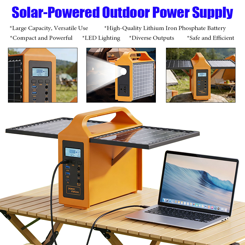 Photocell Outdoor Lighting - 150W Portable Solar Power Station with