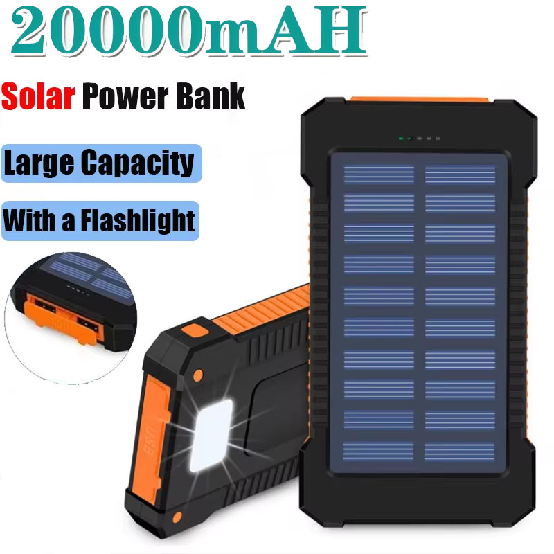 Outdoor Lighting Battery Operated - 20000mAh Solar Power Bank Large Capacity