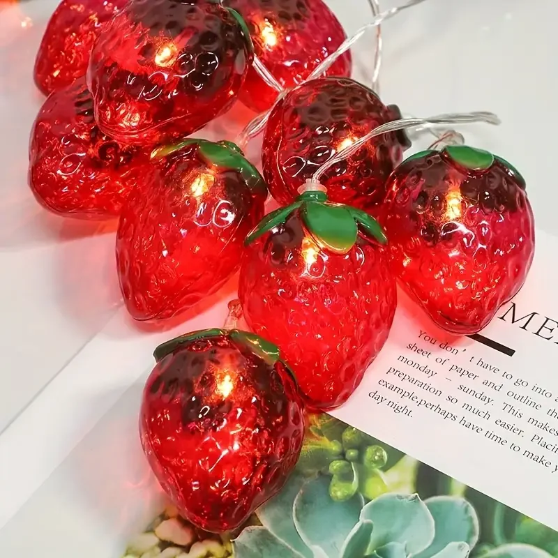 Outdoor Lighting Battery Operated - 10/20/30/40 LED Strawberry Fairy Lights Battery