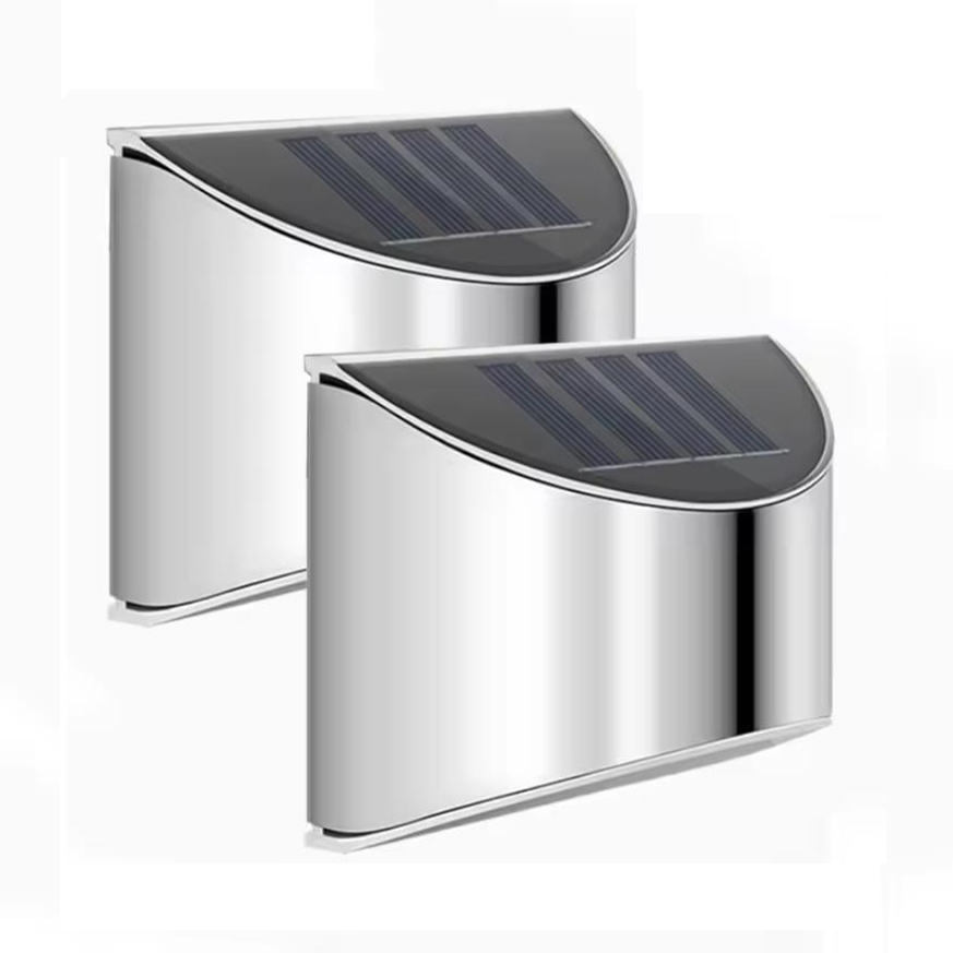 Outdoor Lighting With Outlet - 2Pcs Solar Garden Light Stainless Steel