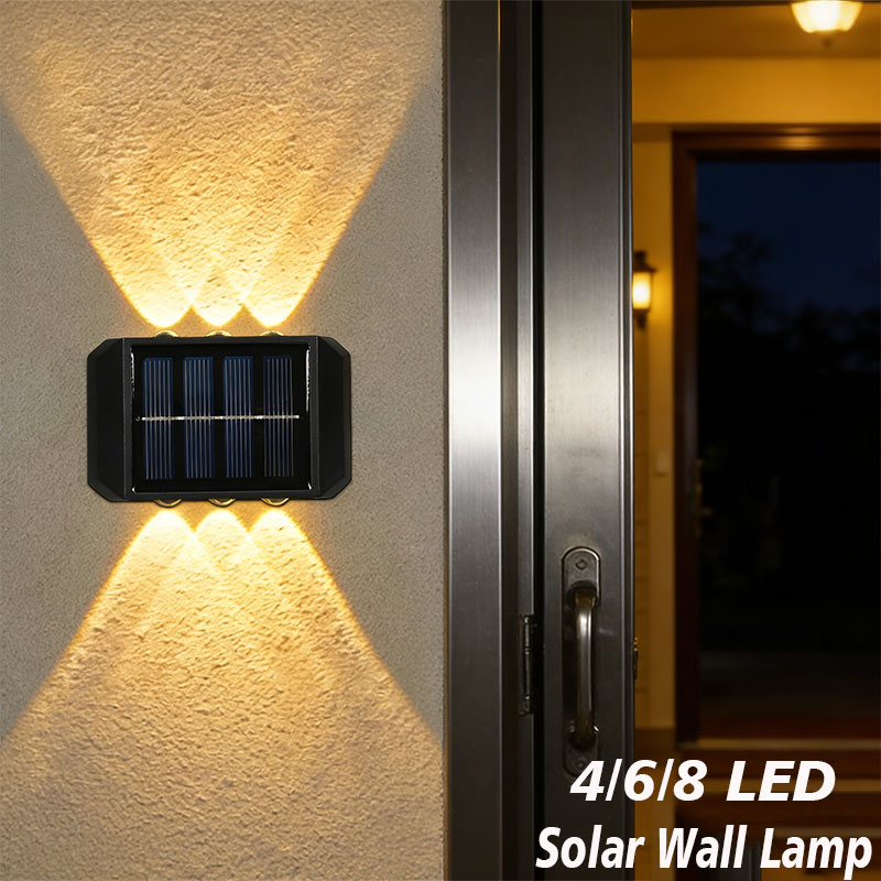 Outdoor Lighting With Outlet - 4/6/8 LED Solar Outdoor Light Solar