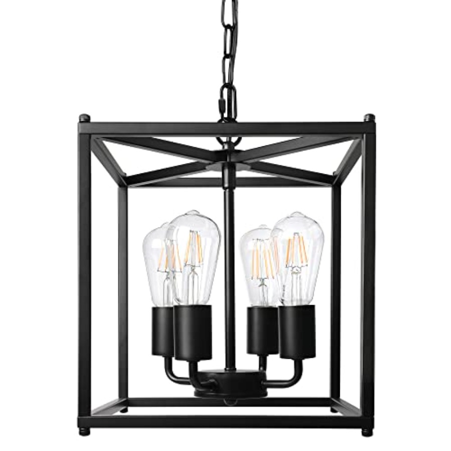 4-Light Black Farmhouse Chande - đánh giá và giá Solar Lantern Hanging