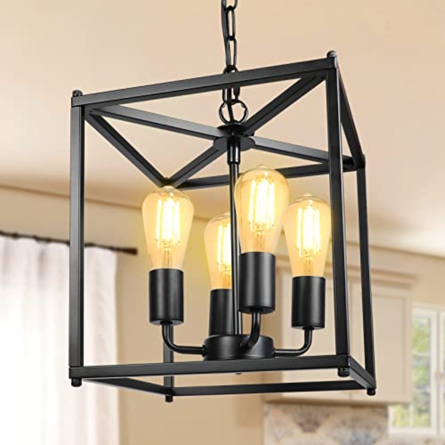 4-Light Black Farmhouse Chande - đánh giá và giá Solar Lantern Hanging