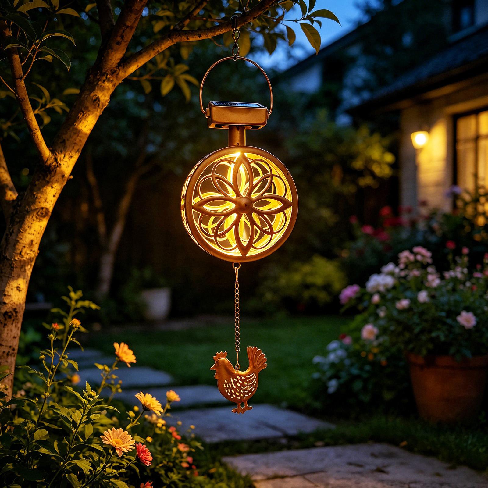 Solar Outdoor Hanging Pendant  - đánh giá và giá Outdoor Lighting Yellow
