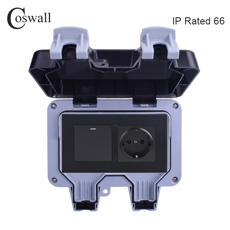 Coswall IP66 Chống Chịu Thời T - đánh giá và giá Outdoor Lighting With Outlet