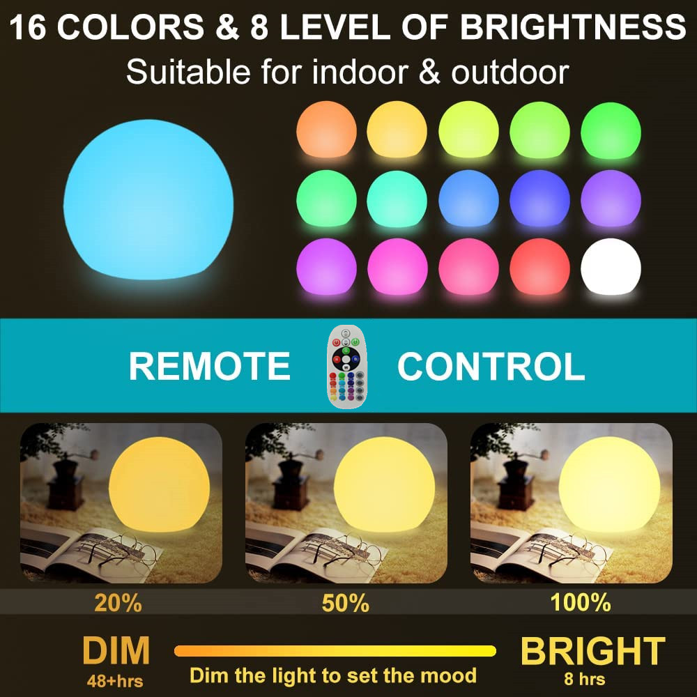 Rechargeable LED Glowing Ball  - đánh giá và giá Outdoor Lighting Ideas