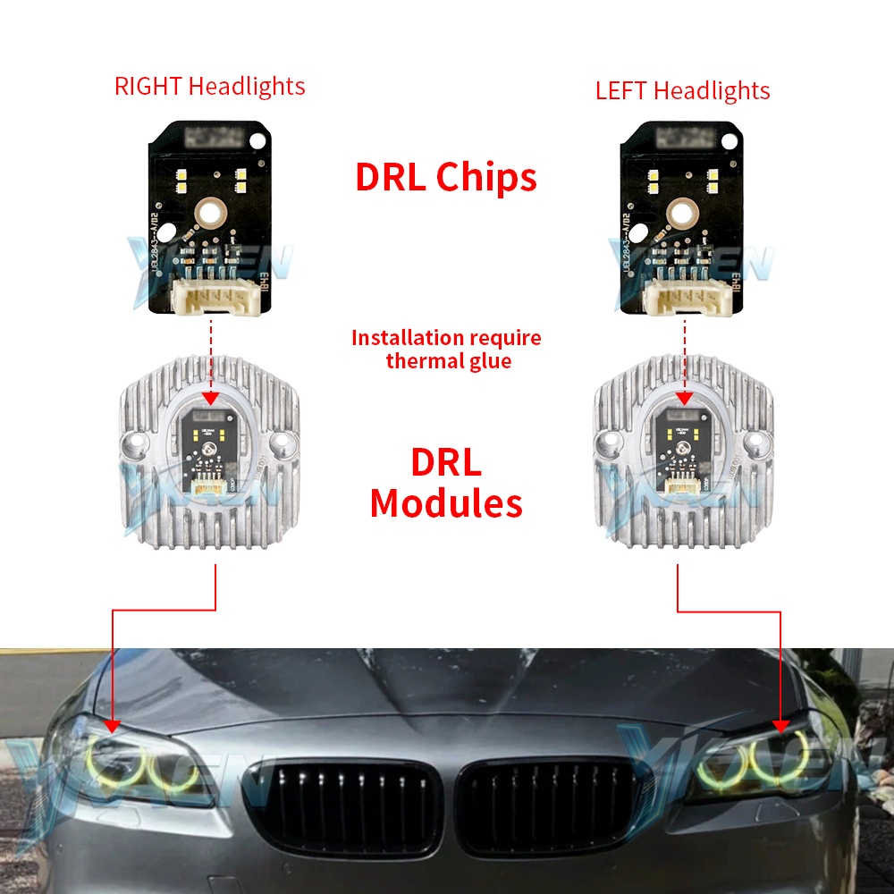 Yellow Angel Eyes DRL Boards F - đánh giá và giá Outdoor Lighting Yellow