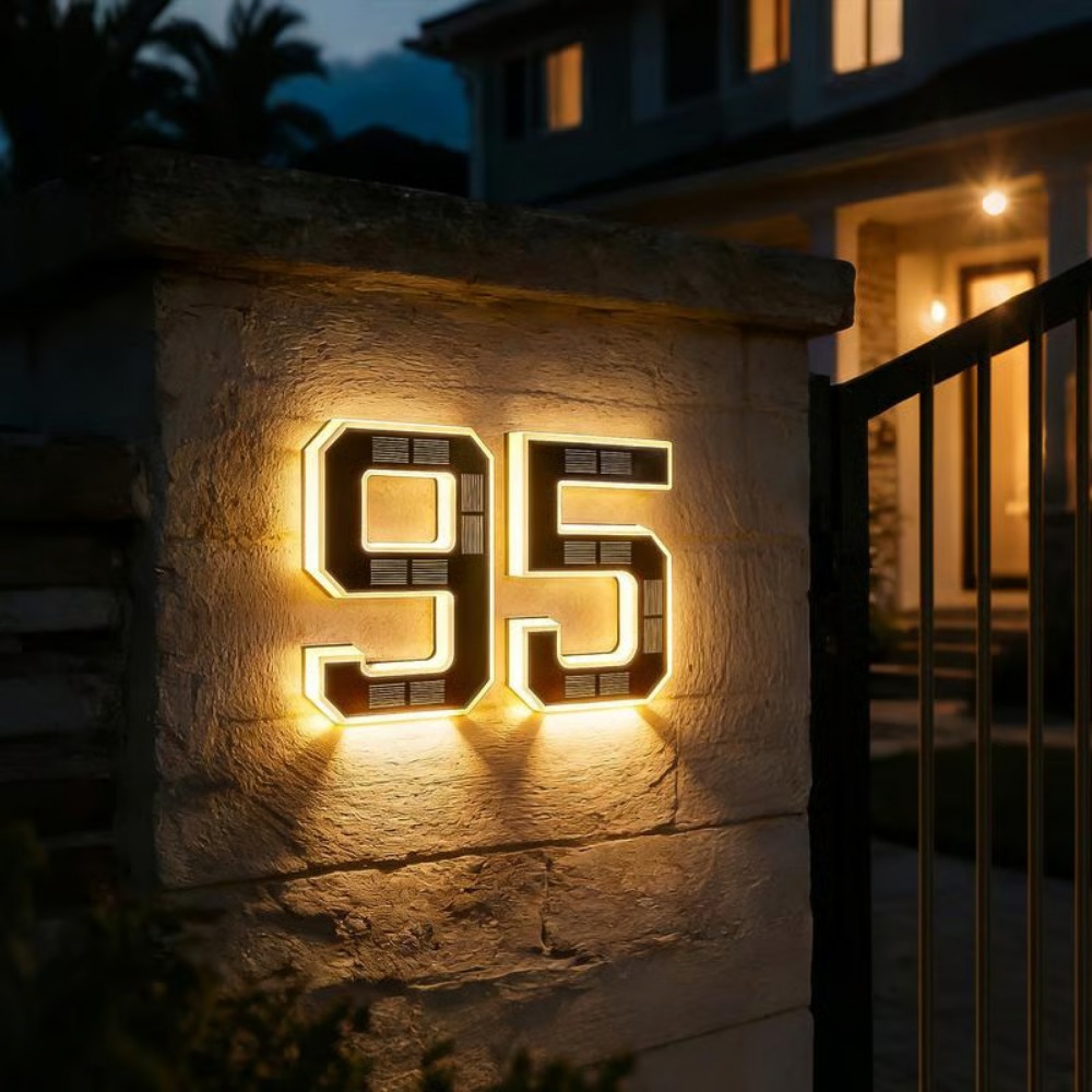 New Solar Address Sign LED Hou - đánh giá và giá Photocell Outdoor Lighting