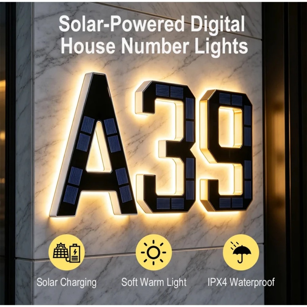 New Solar Address Sign LED Hou - đánh giá và giá Photocell Outdoor Lighting