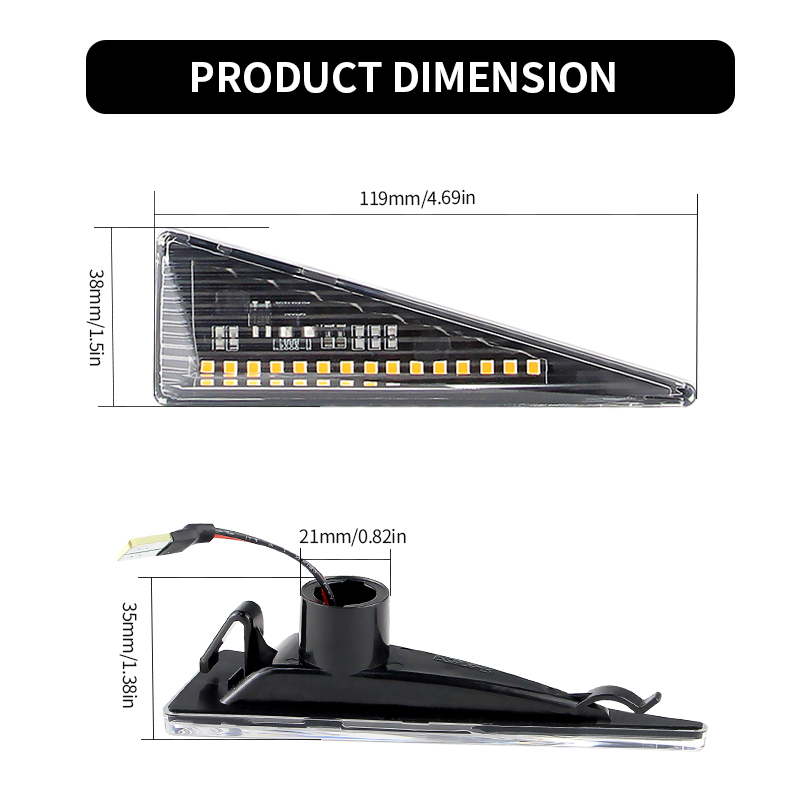 2PCS LED Turn Signal Side Mark - đánh giá và giá Outdoor Lighting Yellow