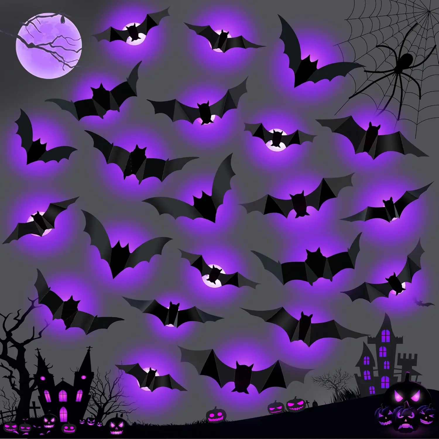 Halloween LED Bats Spider Deco - đánh giá và giá Outdoor Lighting Event