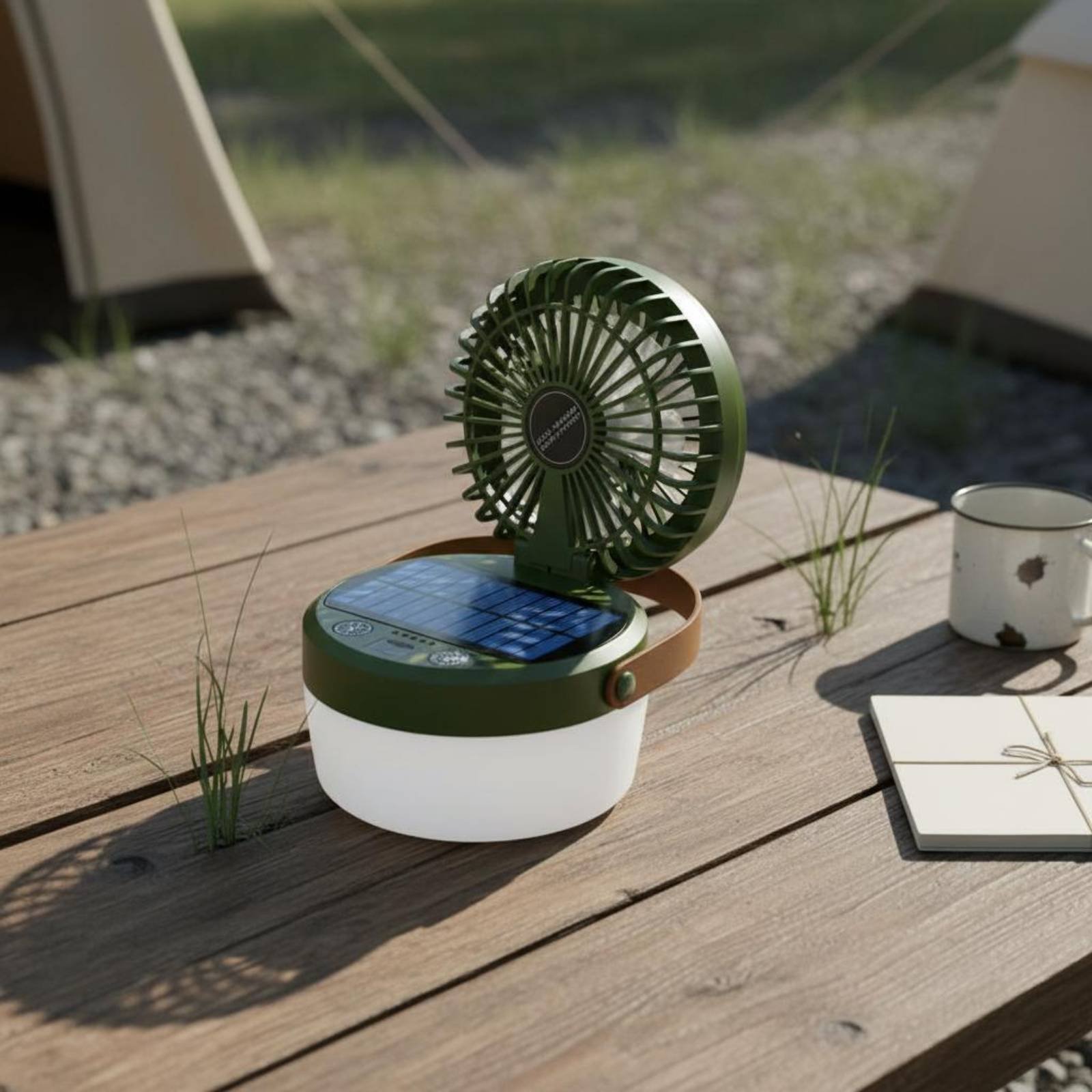 Solar Camping Fan Lantern Fold - đánh giá và giá Solar Lantern Hanging