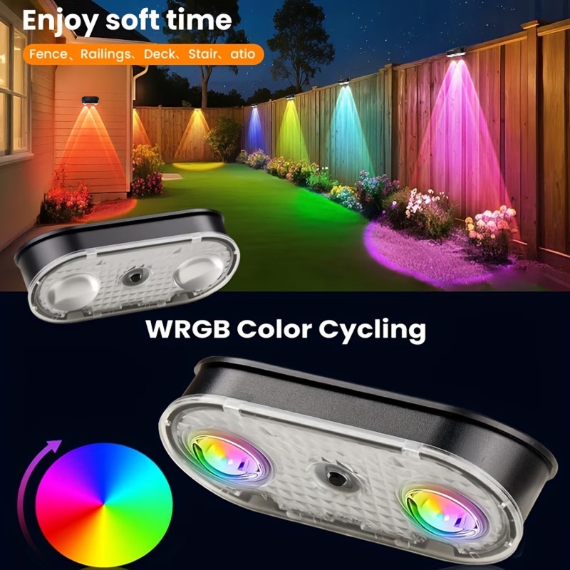 RGB Solar Fence Light IP44, 8  - đánh giá và giá Outdoor Lighting With Outlet