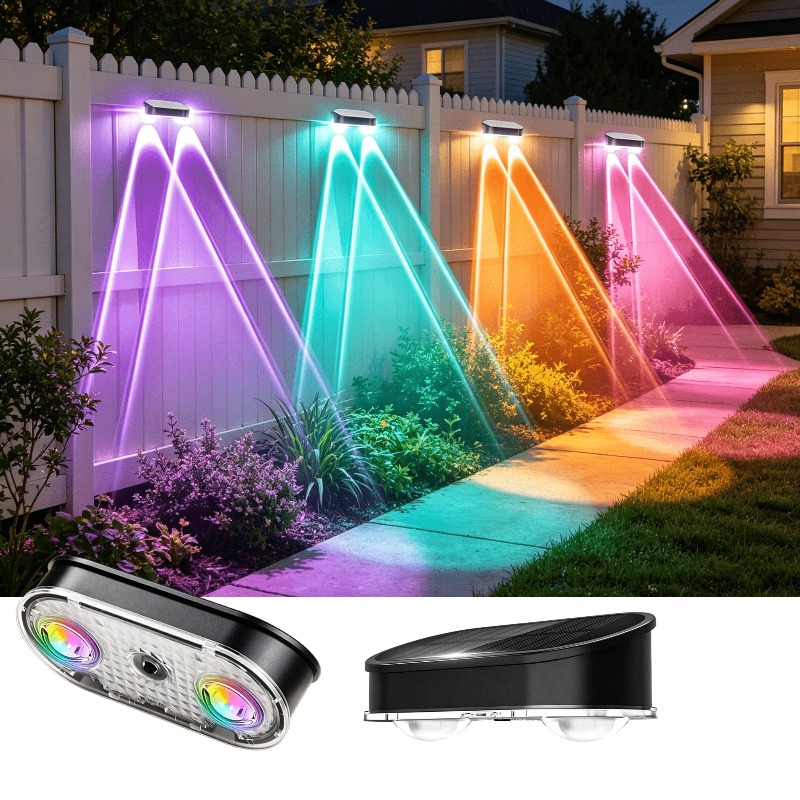RGB Solar Fence Light IP44, 8  - đánh giá và giá Outdoor Lighting With Outlet