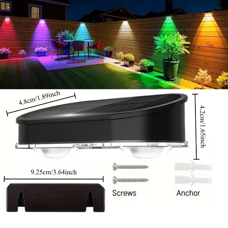 RGB Solar Fence Light IP44, 8  - đánh giá và giá Outdoor Lighting With Outlet
