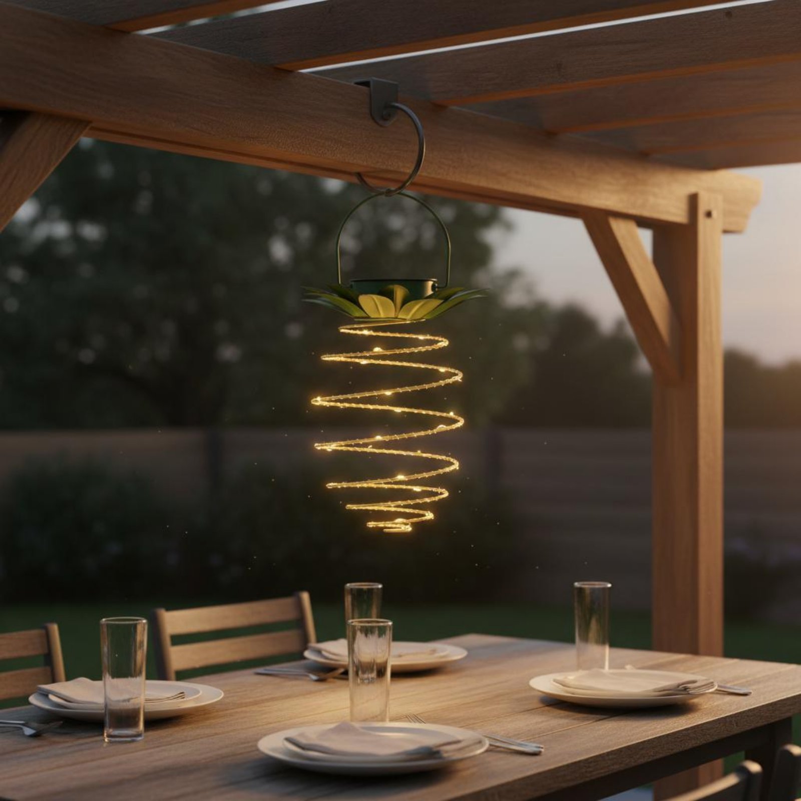 2 Pieces Solar Pineapple Lamp  - đánh giá và giá Solar Lantern Hanging