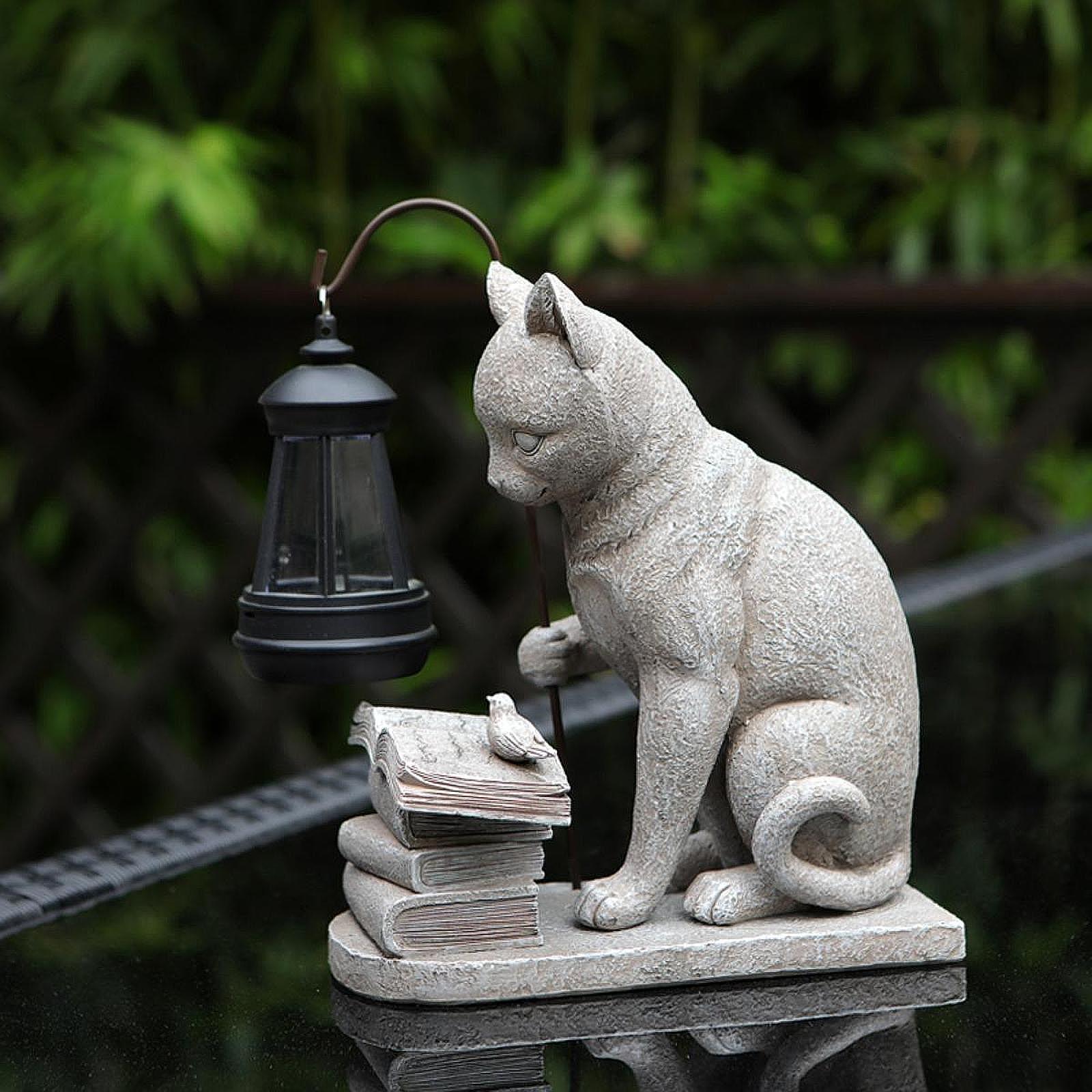 Cat Solar Garden Mini Statue S - đánh giá và giá Photocell Outdoor Lighting