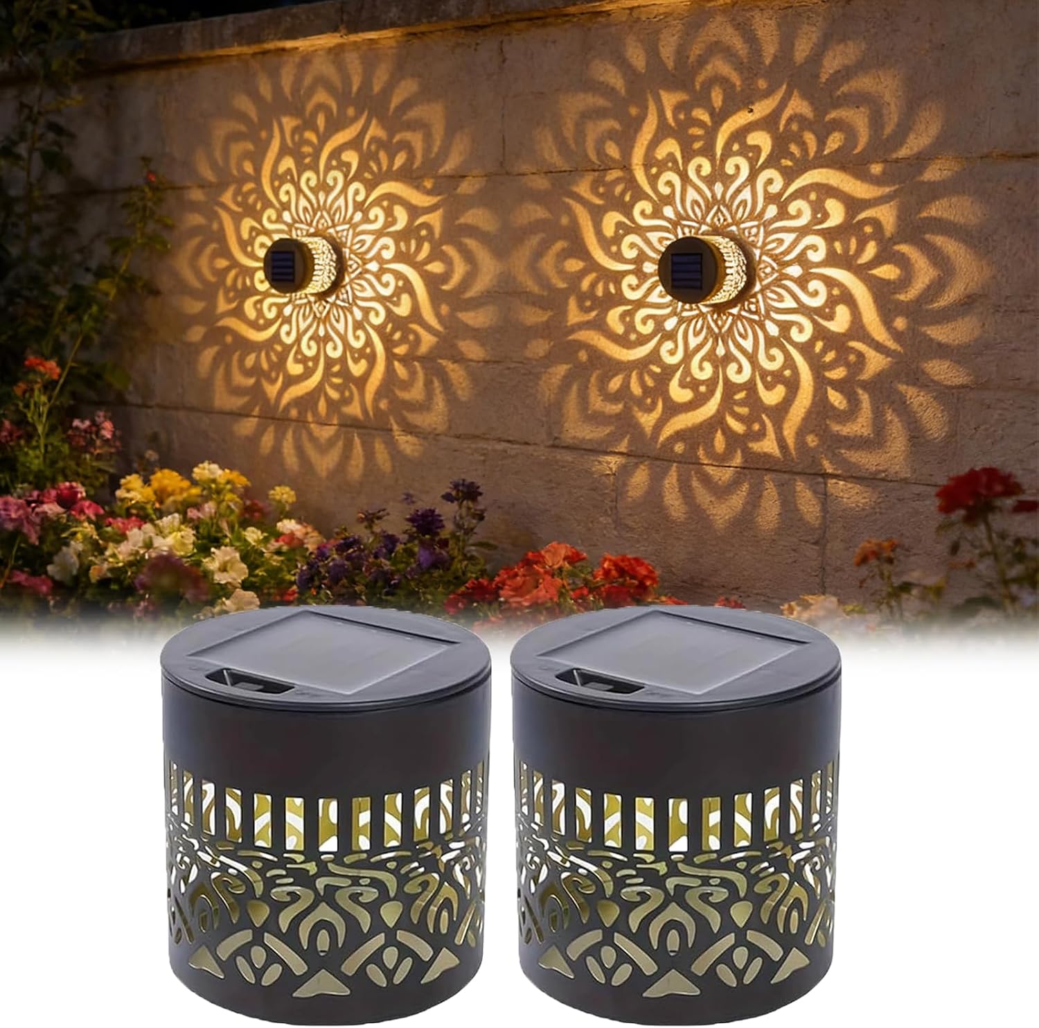 2-Pack Solar Garden Lights IP6 - đánh giá và giá Outdoor Lighting Yellow