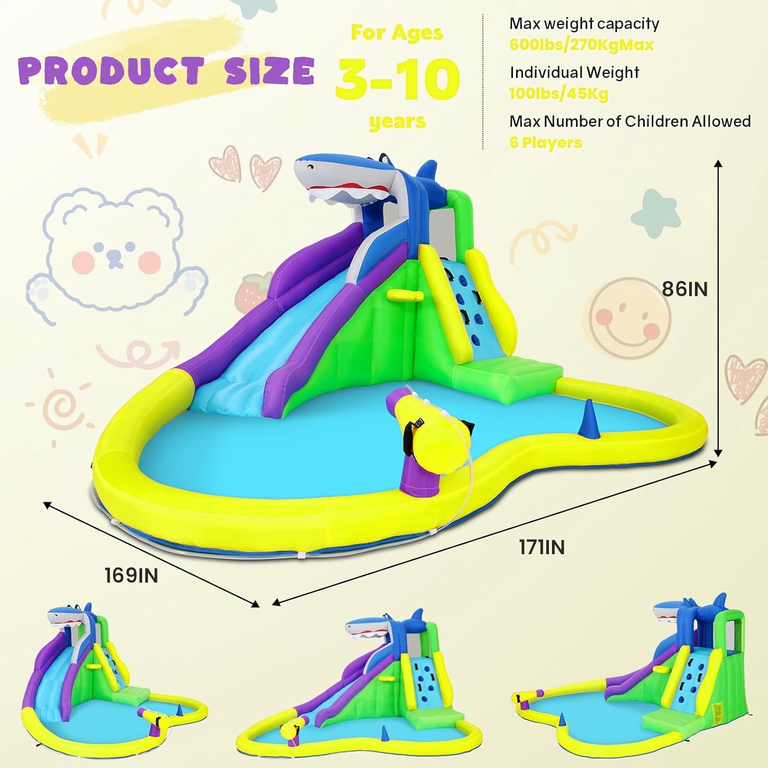 13x14FT Inflatable Bounce Hous - đánh giá và giá Outdoor Lighting Yellow