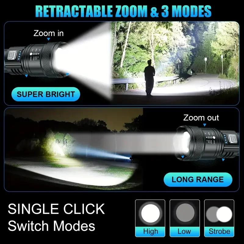 Tactical LED Flashlight 2000LM - đánh giá và giá Outdoor Lighting Beacon