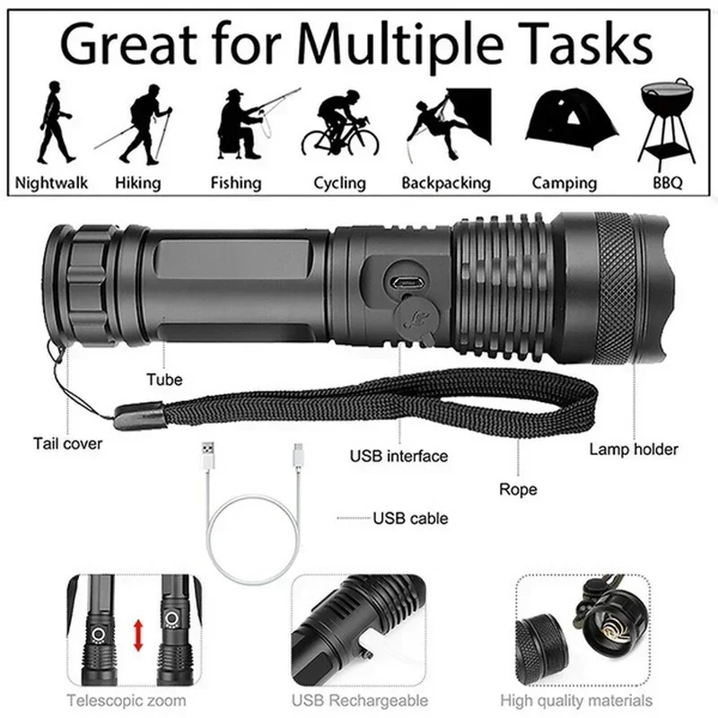 High Power XHP70 Led Flashligh - đánh giá và giá Outdoor Lighting Beacon